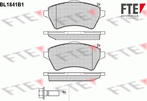 FTE BL1841B1 - Kit pastiglie freno, Freno a disco autozon.pro