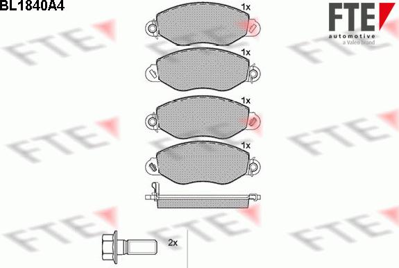 FTE BL1840A4 - Kit pastiglie freno, Freno a disco autozon.pro