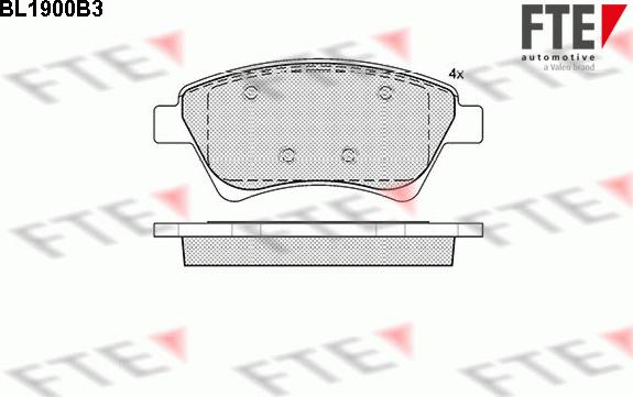 FTE BL1900B3 - Kit pastiglie freno, Freno a disco autozon.pro