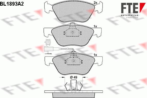 FTE 9010480 - Kit pastiglie freno, Freno a disco autozon.pro