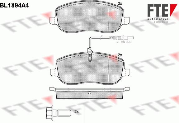 FTE BL1894A4 - Kit pastiglie freno, Freno a disco autozon.pro