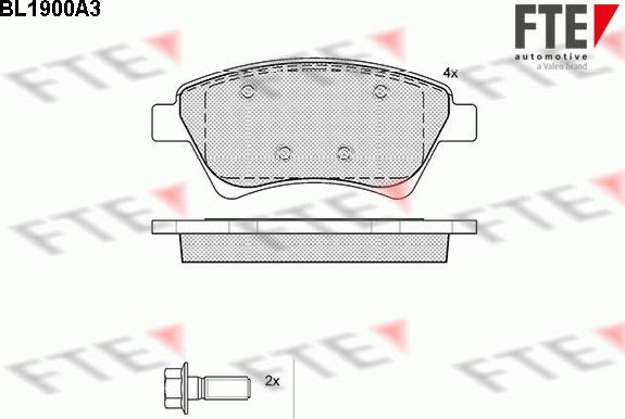 FTE BL1900A3 - Kit pastiglie freno, Freno a disco autozon.pro