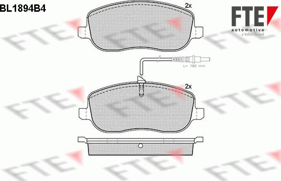 FTE BL1894B4 - Kit pastiglie freno, Freno a disco autozon.pro