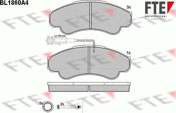 FTE BL1860A4 - Kit pastiglie freno, Freno a disco autozon.pro