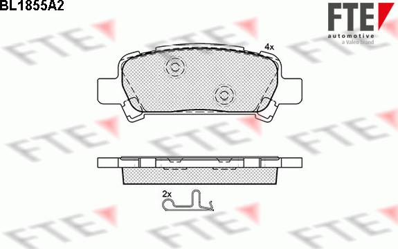 FTE BL1855A2 - Kit pastiglie freno, Freno a disco autozon.pro