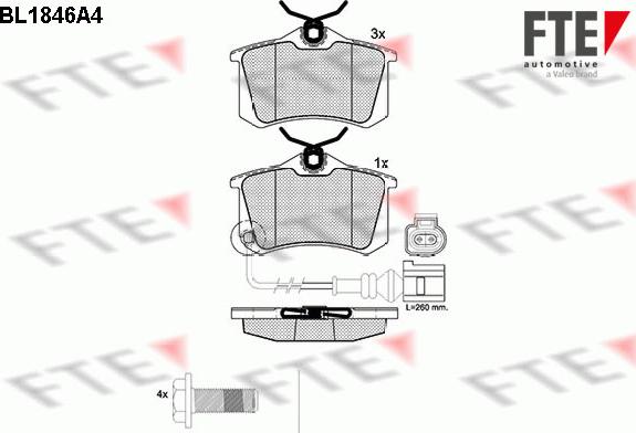 FTE 9010426 - Kit pastiglie freno, Freno a disco autozon.pro