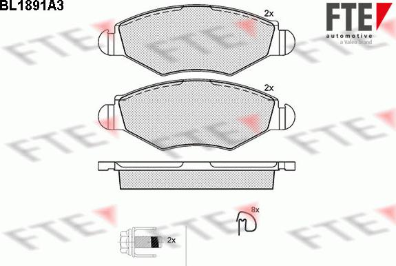 FTE 9010476 - Kit pastiglie freno, Freno a disco autozon.pro