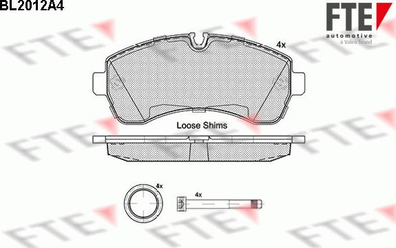 FTE BL2012A4 - Kit pastiglie freno, Freno a disco autozon.pro