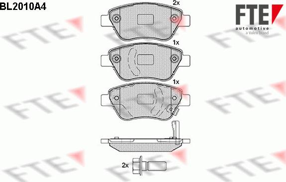 FTE BL2010A4 - Kit pastiglie freno, Freno a disco autozon.pro