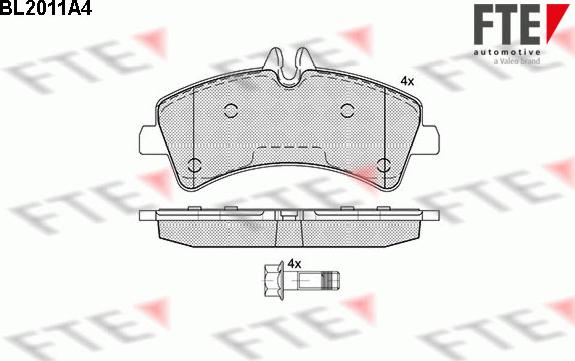 FTE BL2011A4 - Kit pastiglie freno, Freno a disco autozon.pro