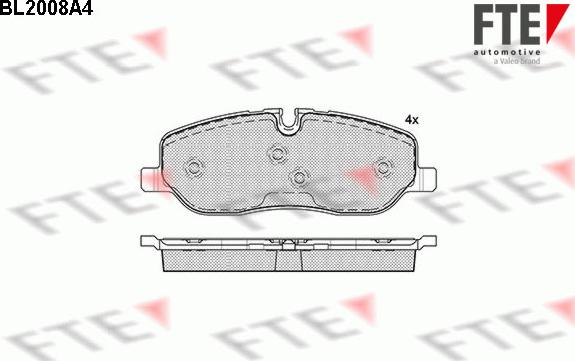 FTE BL2008A4 - Kit pastiglie freno, Freno a disco autozon.pro