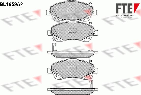 FTE BL1959A2 - Kit pastiglie freno, Freno a disco autozon.pro