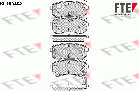 FTE BL1954A2 - Kit pastiglie freno, Freno a disco autozon.pro