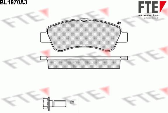 FTE BL1970A3 - Kit pastiglie freno, Freno a disco autozon.pro