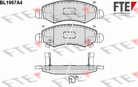 FTE BL1967A4 - Kit pastiglie freno, Freno a disco autozon.pro