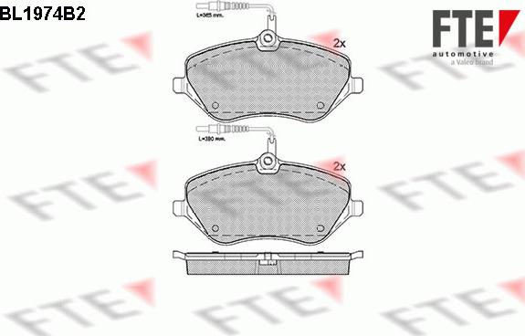 FTE BL1974B2 - Kit pastiglie freno, Freno a disco autozon.pro