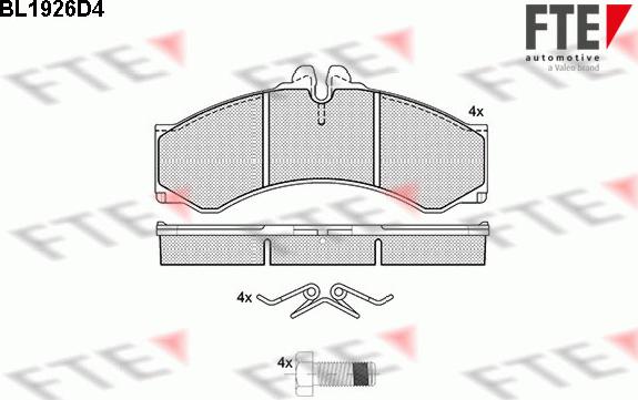 FTE BL1926D4 - Kit pastiglie freno, Freno a disco autozon.pro