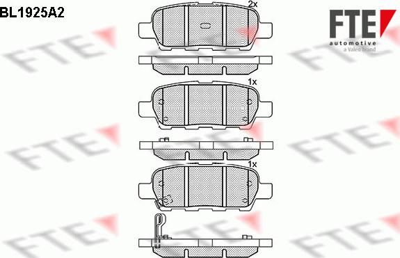 FTE BL1925A2 - Kit pastiglie freno, Freno a disco autozon.pro