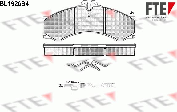 FTE BL1926B4 - Kit pastiglie freno, Freno a disco autozon.pro