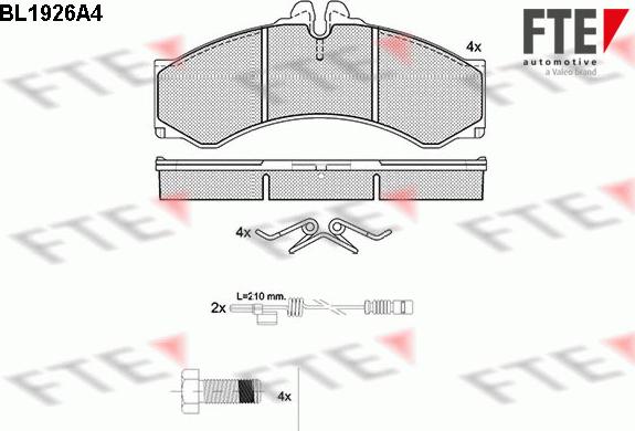 FTE BL1926A4 - Kit pastiglie freno, Freno a disco autozon.pro