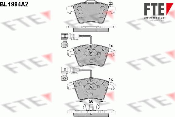 FTE BL1994A2 - Kit pastiglie freno, Freno a disco autozon.pro