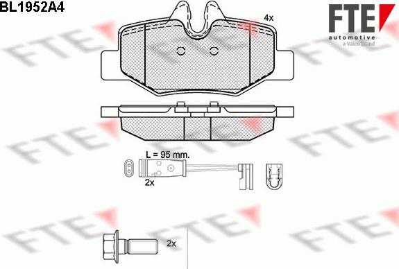 FTE 9010538 - Kit pastiglie freno, Freno a disco autozon.pro