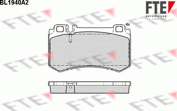 FTE BL1940A2 - Kit pastiglie freno, Freno a disco autozon.pro