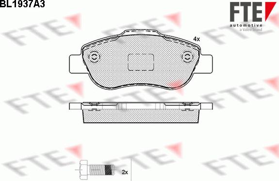 FTE BL1937A3 - Kit pastiglie freno, Freno a disco autozon.pro