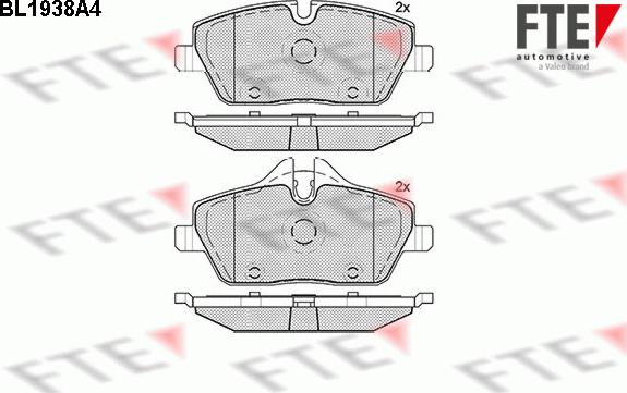 FTE BL1938A4 - Kit pastiglie freno, Freno a disco autozon.pro