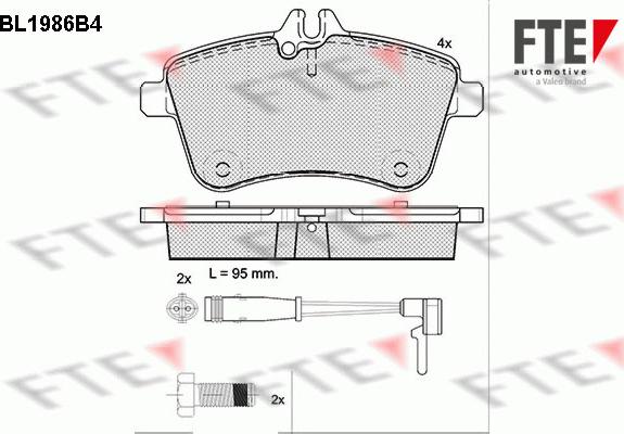 FTE 9010576 - Kit pastiglie freno, Freno a disco autozon.pro