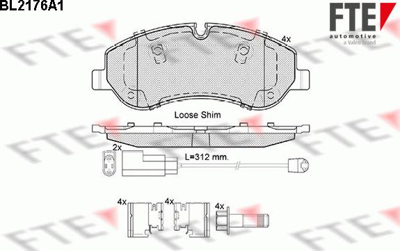 FTE 9010694 - Kit pastiglie freno, Freno a disco autozon.pro