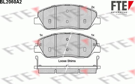 FTE BL2060A2 - Kit pastiglie freno, Freno a disco autozon.pro