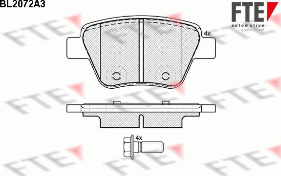 FTE BL2072A3 - Kit pastiglie freno, Freno a disco autozon.pro