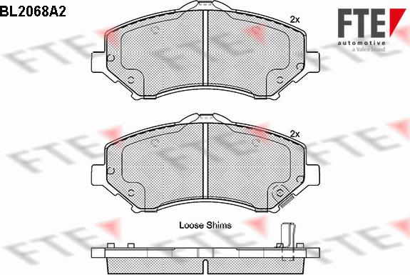 FTE BL2068A2 - Kit pastiglie freno, Freno a disco autozon.pro