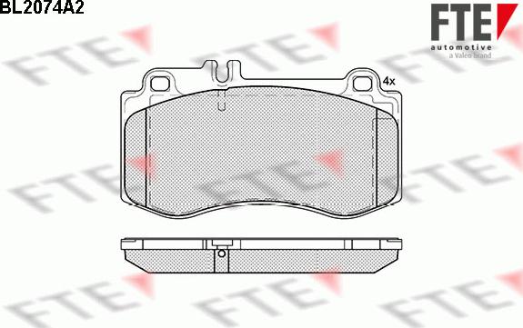 FTE BL2074A2 - Kit pastiglie freno, Freno a disco autozon.pro