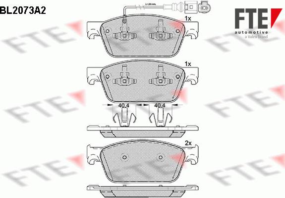 FTE BL2073A2 - Kit pastiglie freno, Freno a disco autozon.pro