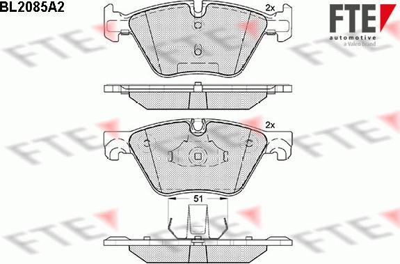 FTE BL2085A2 - Kit pastiglie freno, Freno a disco autozon.pro