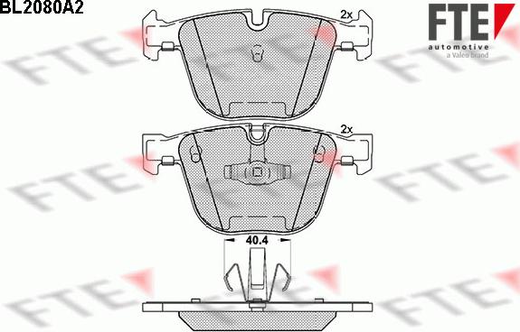 FTE BL2080A2 - Kit pastiglie freno, Freno a disco autozon.pro