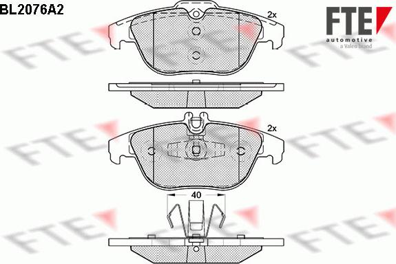 FTE BL2076A2 - Kit pastiglie freno, Freno a disco autozon.pro