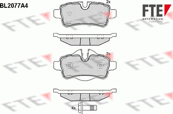 FTE BL2077A4 - Kit pastiglie freno, Freno a disco autozon.pro