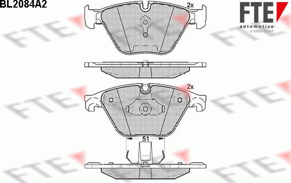 FTE BL2084A2 - Kit pastiglie freno, Freno a disco autozon.pro