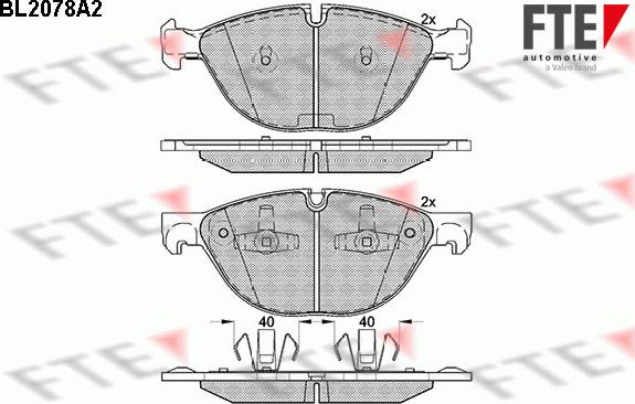 FTE BL2078A2 - Kit pastiglie freno, Freno a disco autozon.pro