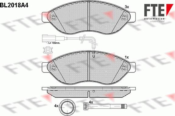 FTE BL2018A4 - Kit pastiglie freno, Freno a disco autozon.pro