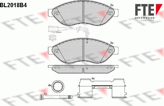 FTE 9010605 - Kit pastiglie freno, Freno a disco autozon.pro