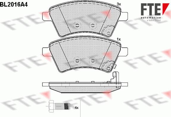 FTE BL2016A4 - Kit pastiglie freno, Freno a disco autozon.pro