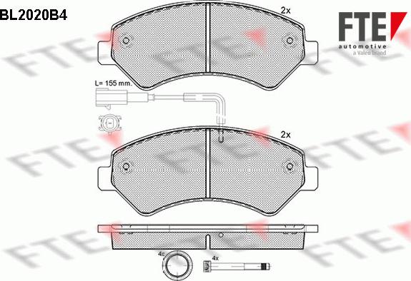 FTE 9010607 - Kit pastiglie freno, Freno a disco autozon.pro