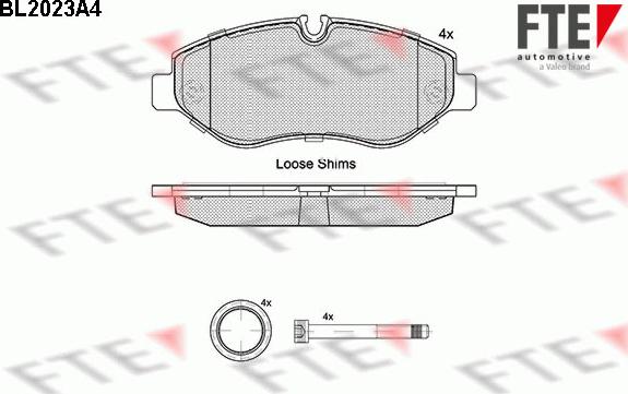 FTE BL2023A4 - Kit pastiglie freno, Freno a disco autozon.pro