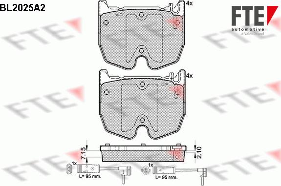 FTE BL2025A2 - Kit pastiglie freno, Freno a disco autozon.pro