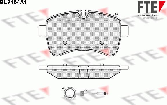 FTE BL2164A1 - Kit pastiglie freno, Freno a disco autozon.pro