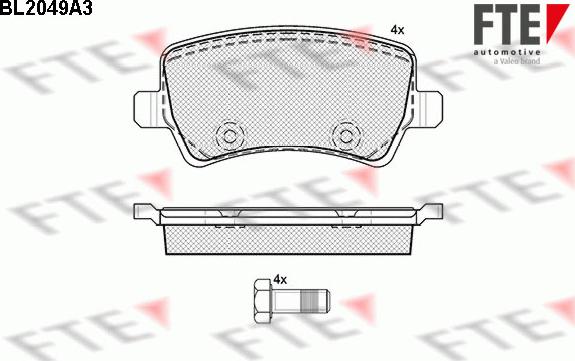 FTE BL2049A3 - Kit pastiglie freno, Freno a disco autozon.pro